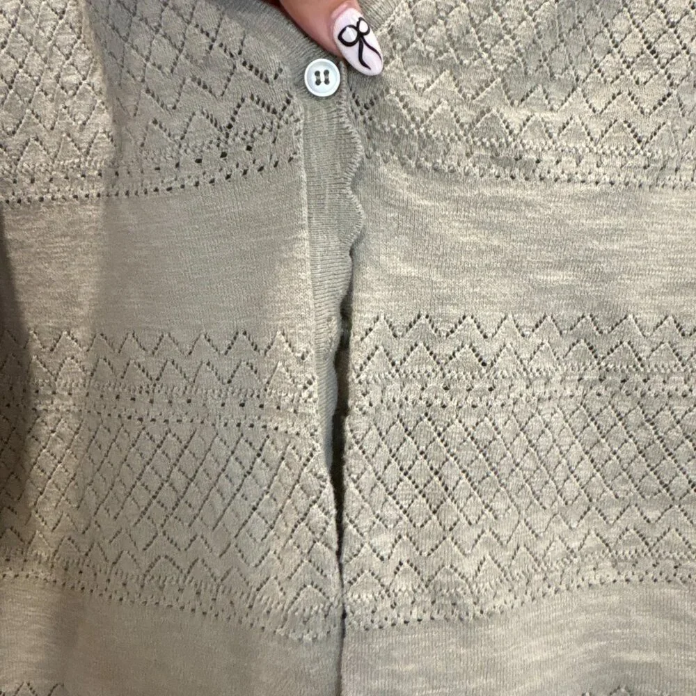 Frye Knit Button Front Cardigan Sweater – Sage Green (XL) - Picture 3 of 7